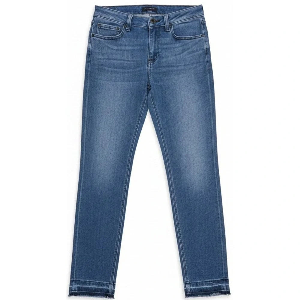 Just USA Women's Skinny Jeans Size 29 Stretch Denim Raw Rough‎ Hem Blue Mid Rise